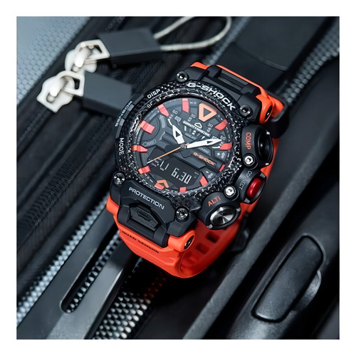 Reloj Casio G-shock Gravitymaster Gr-b200-1a9 Carbono Naranj