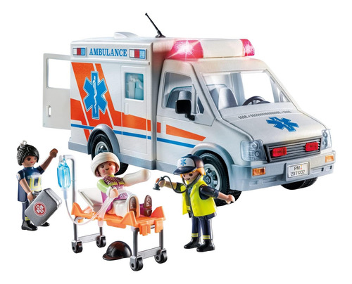 Playmobil Ambulancia Desmontable Luz Sonido +63pcs 71232 Ambulancia
