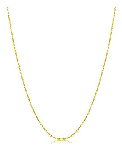 Collar Cadena 14k Oro Rosa 0.8 Mm Fina - Ligero