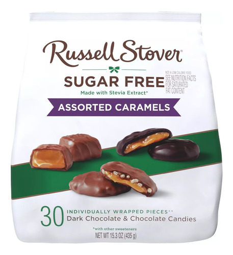 Russell Stover Assorted Sugar Free Chocolate Caramels 15.3oz