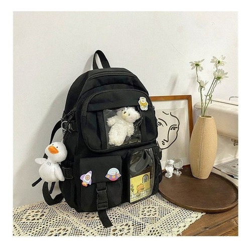 Mochila Escolar De Viaje De Nailon Impermeable Kawaii