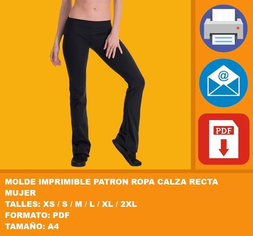 Molde Imprimible Patron Ropa Calza Recta Mujer Promo 2x1