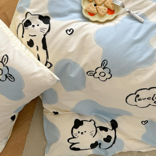 Liwhenhao Juego De Funda De Edredón De Gato Queen 100% Algod