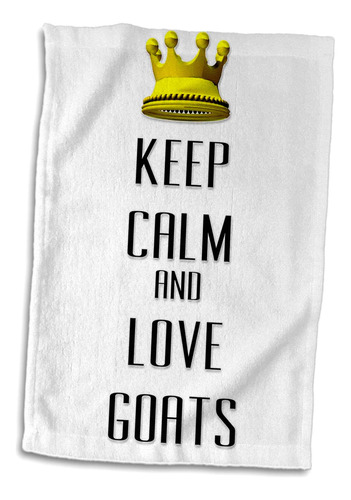 Toalla Keep Calm And Love Goats Con Corona De Oro Rosa En 3d