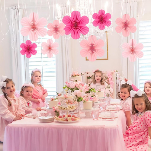 Set De Flores En Forma De Abanico De Papel Para Decoración