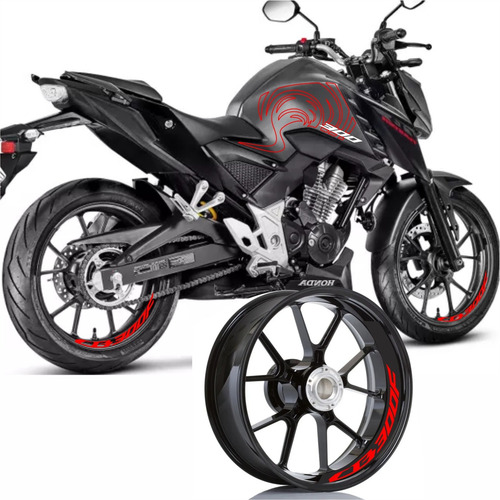 Adesivos Cb 300f Twister 2023 Tanque Lat. + Interno Roda V4