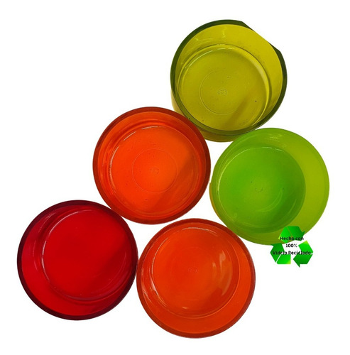 Recipientes P/ Veladoras De Colores Vidrio 11.5x5cm Paq 36pz
