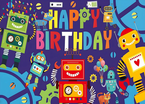 Robot Para Fiesta De Cumpleaños De Niños 2.13 X 1.52 M