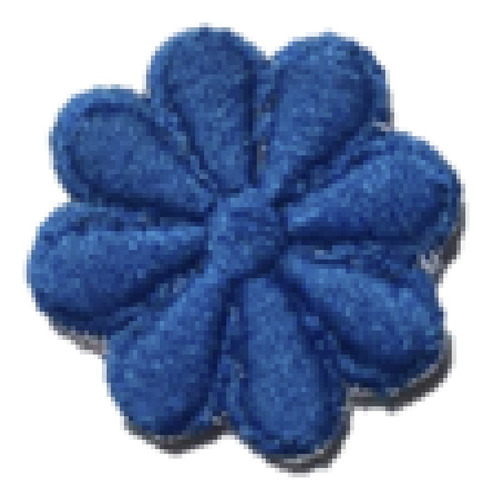 Parche Aplique Bordado Flor 4cm.plancha Packx6 Azul Turquesa