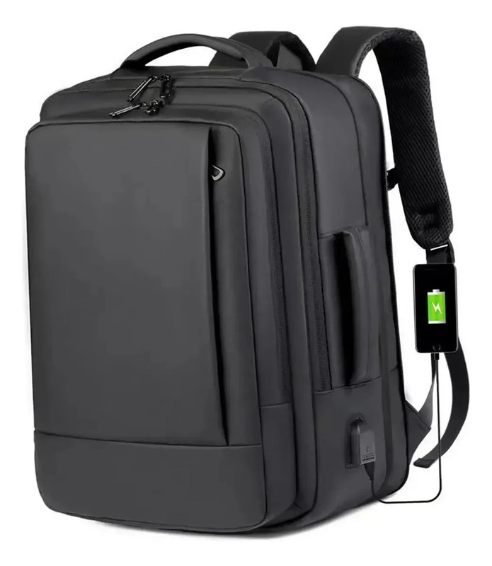 Mochila jiesipote À Prova D'água Reforçada Expansível Cor Preto Mochila jiesipote À Prova D'água Reforçada Expansível Cor Preto