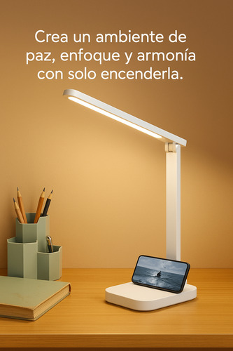 Lampara Led Recargable Tactil De Mesa Velador 3 Tonos De Luz Blanco Blanco
