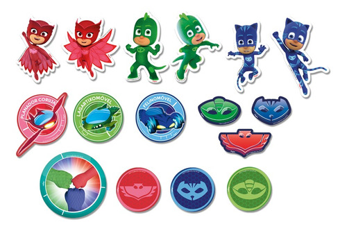 Mini Personagens Decoração Festa Pj Masks, C/39 Unidades!