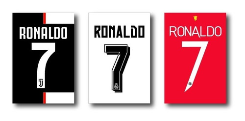 3 Cuadros Decorativos Camisetas Cristiano Ronaldo 30x40 C/u