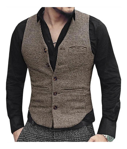 Chaleco Steampunk Para Hombre, Casual, De Satén, Con Espalda