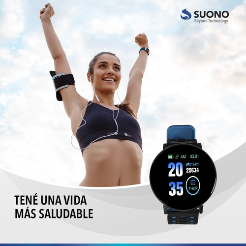 Reloj Inteligente Smartwatch Plus Pulsera Bluetooth Color de la malla Azul
