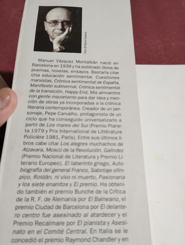 Lote X 2 Novelas Vazquez Montalbán/ Pepe Carvalho. Olivos (Usado)