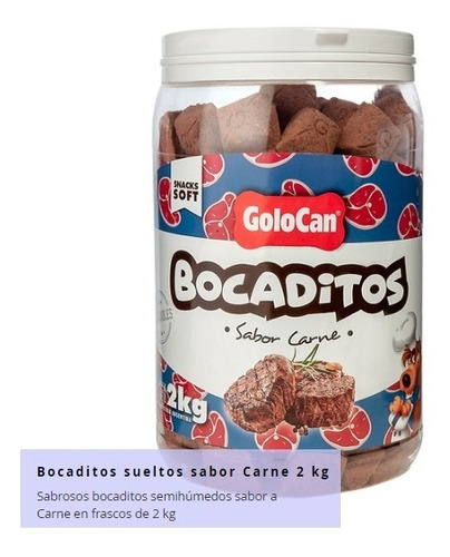 Bocaditos Para Perro Golocan Sabor Carne