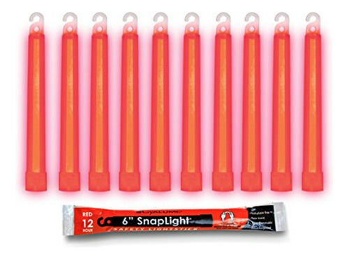 Cyalume - 9-08002 Snaplight Red Light Sticks 6 Pulgadas De G