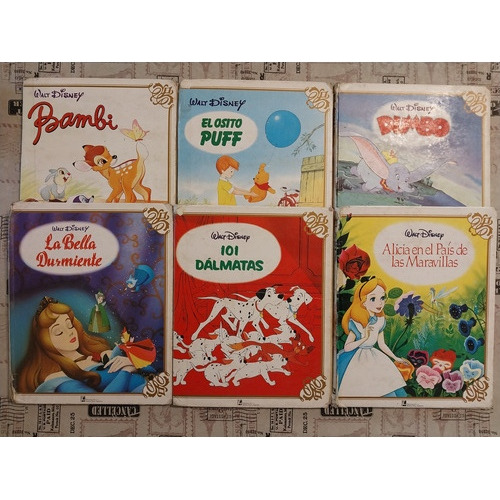 Coleccion De 6 Libros Clásicos 1981 Walt Disney Dumbo Bambi (Usado)