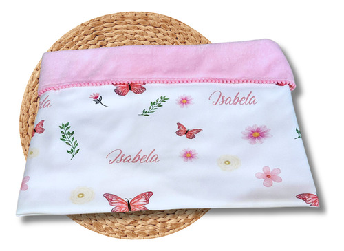 Manta Personalizada Para Bebê + Touca - Com Nome! Cor Vermelho Personalizado