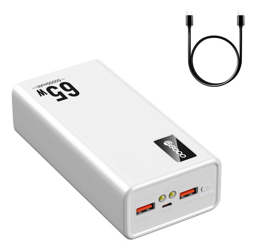 Power Bank - Cargador Portátil Usb C De 50000 Mah, 65 W, Com