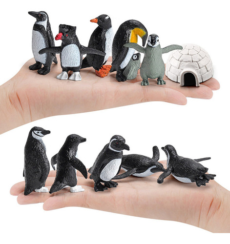 11 Figuras Pingüino Pvc, Adorables Simulaciones Ani