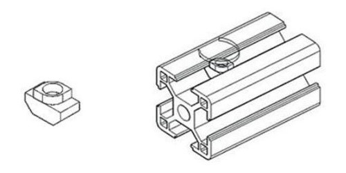 Imagen 4 de 5 de Tuerca Girar Martillo T M6 Perfil 4040 Y 4080 Tnut X 10 U