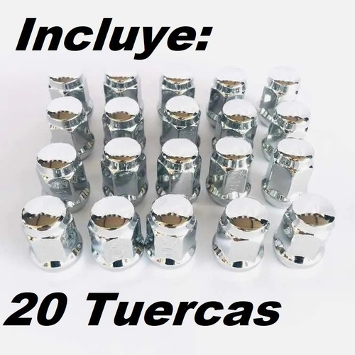 20 Tuercas Cromadas 12x1.5 Hex 3/4 - Mazda Chevrolet Toyota