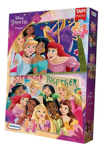 Puzzle X 2u Rompecabezas Disney Princesas 24 Y 36 Piezas Tapimovil