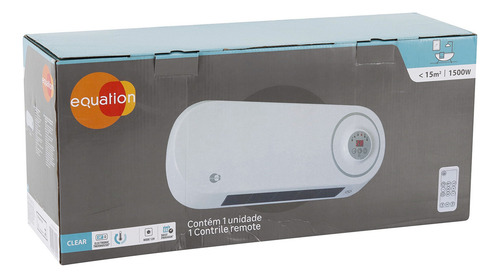 Aquecedor De Parede Ceramic 1500w Controle Led 127v Equation Cor Branco 110v