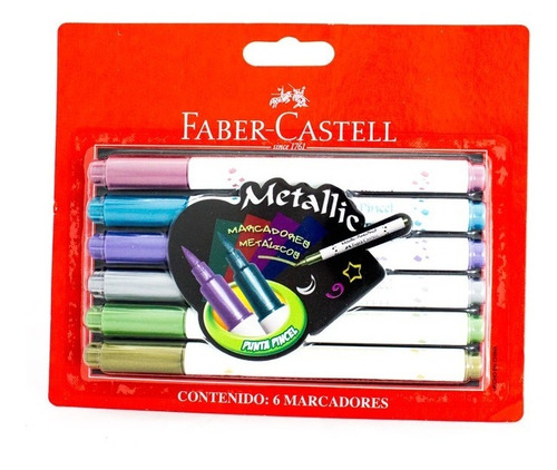 Plumones Metalizados X 6 Faber Castell