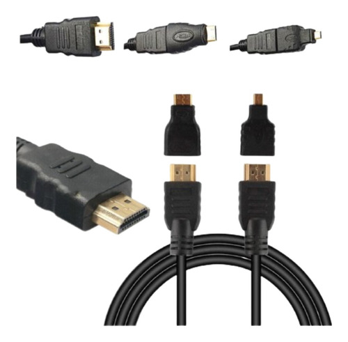 Kit 3 En 1 Cable Hdmi A Hdmi De 1.5m Mini - Hdmi/micro Hdmi