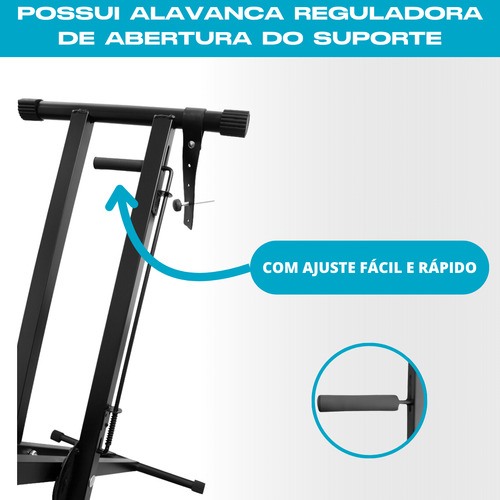 Suporte Reforçado Para Piano Teclado Duplo Estante Em X