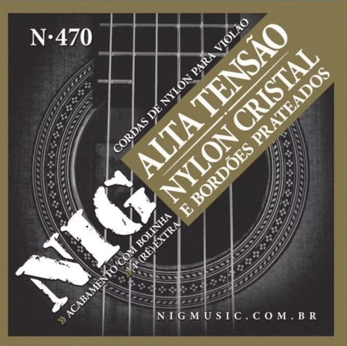 Encordoamento Nig N470 Violão Nylon Tensão Alta  C/ Bolinha 