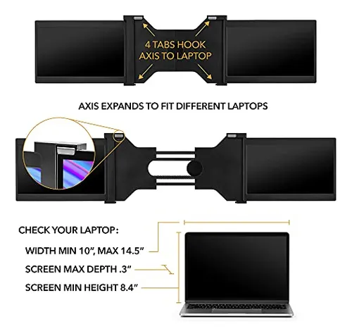Monitor Portátil Triple Sidetrak Axis Para Portátil | Attach