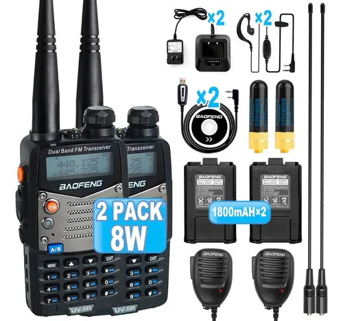Baofeng Uv-5r - Radio De Mano De 8 W, Radio Bidireccional D.
