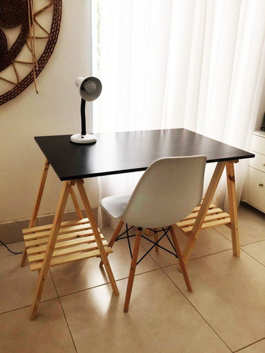 2 Cavaletes Studio Com Prateleiras Apoio De Tábua 50x80