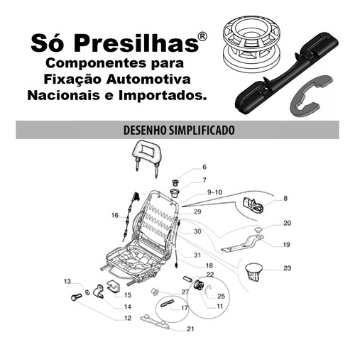 Kit Deslize Calço Trava Reparo Banco Siena G4 2008 2009 2010