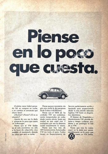 Cartel Retro Autos Volkswagen Vocho 1972 /691