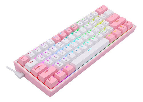 Teclado Redragon K616-rgb Fizz Pro Red Español - White/pink