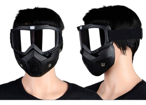 Casco Abierto Máscara Desmontable Gafas De Protección Uv Mot