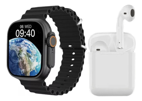 Smartwatch Reloj Inteligente I8 Ultra Con Audífonos Negro Negro