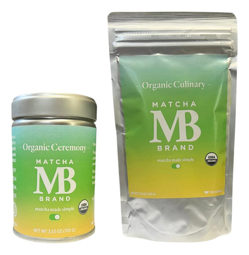 Paquete De Matcha De Grado Cermonial Y Culinario De 3.53 Oz 