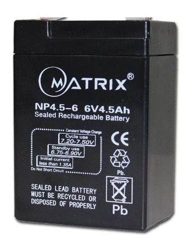 Imagen 1 de 3 de Baterias Selladas 6v 4.5 Amp Para Lampara De Emergencias
