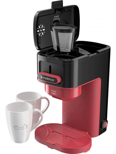 Cafeteira Single Up 300ml 220v Preto Com Vermelho Cadence