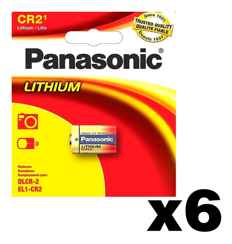 Pila Cr2 Panasonic No Recargable Cr2 Litio 3v 6 Piezas