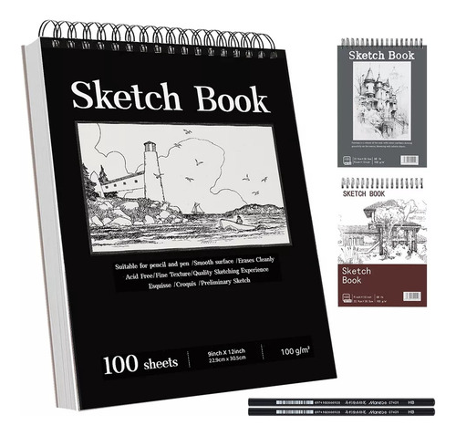 Cuaderno Dibujo Y Bocetos A4 + Cuaderno Bocetos En Blanco