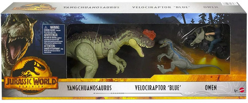 Jurassic World Figuras Owen Velociraptor & Yangchuanosaurus