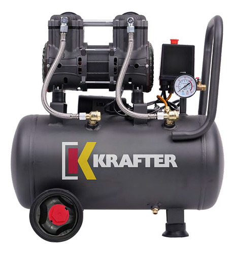Compresor Libre De Aceite Krafter 24 Lts 220v 1,3hp-induhaus Negro 50 Hz Monofásica