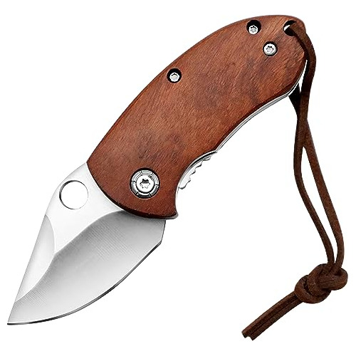 Outroar Gear Cuchillo De Bolsillo Con Mango De Madera, Acero